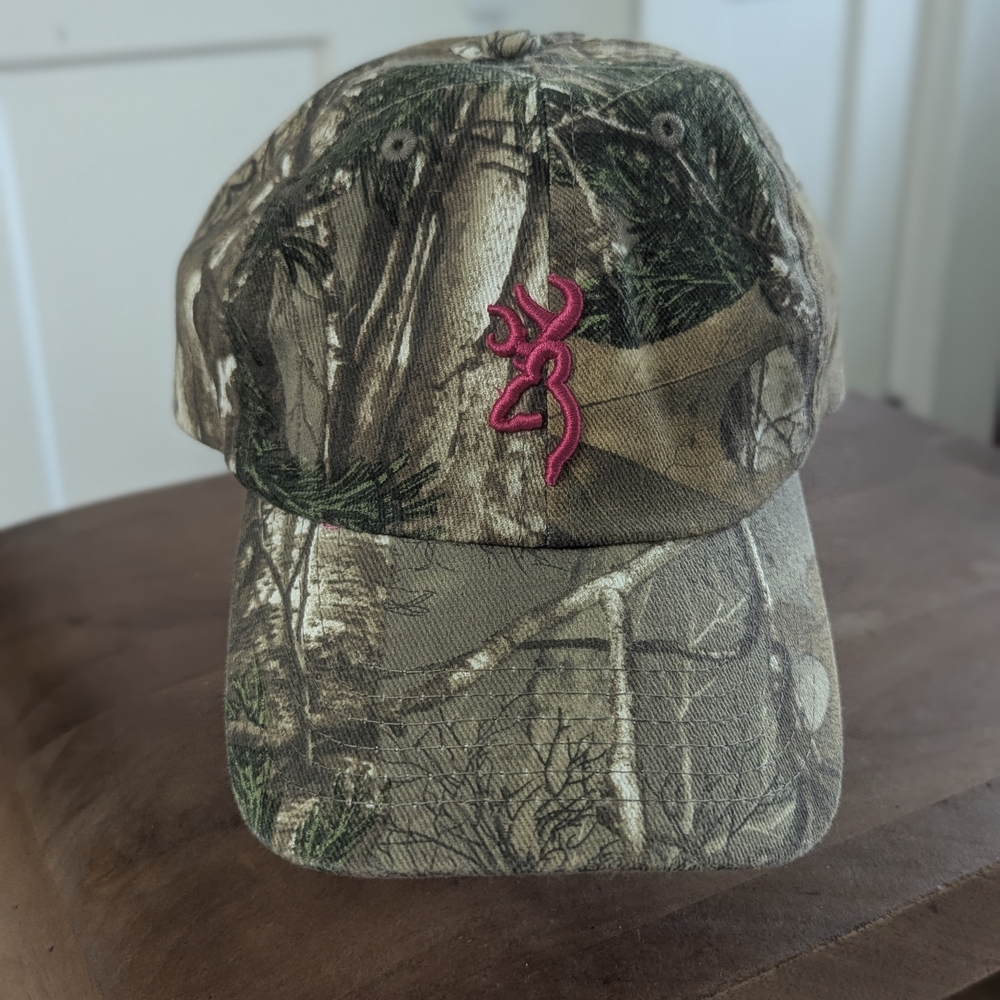 Browning Camouflage Hat with Pink Logo
